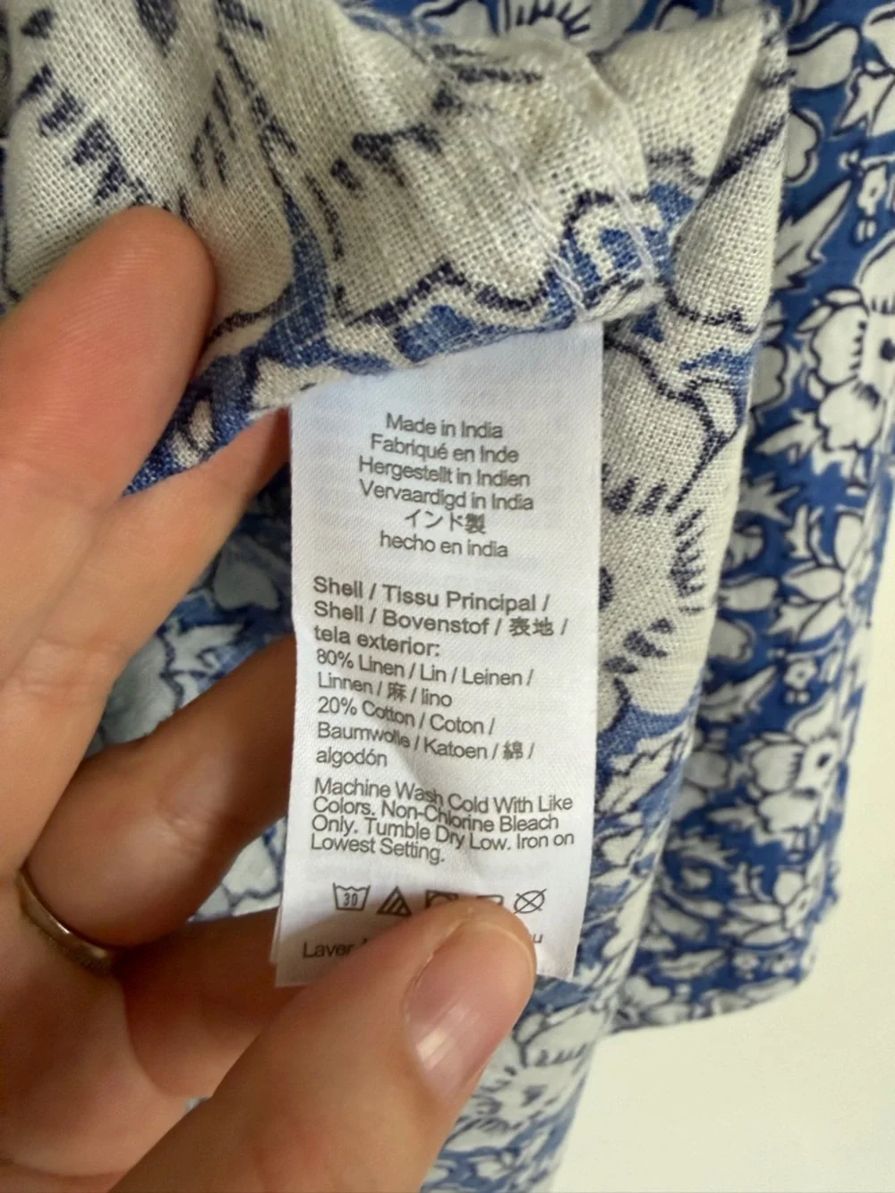 NWT J. Crew Men’s Printed Short Sleeve Slim Button Down Linen Blend Top size M